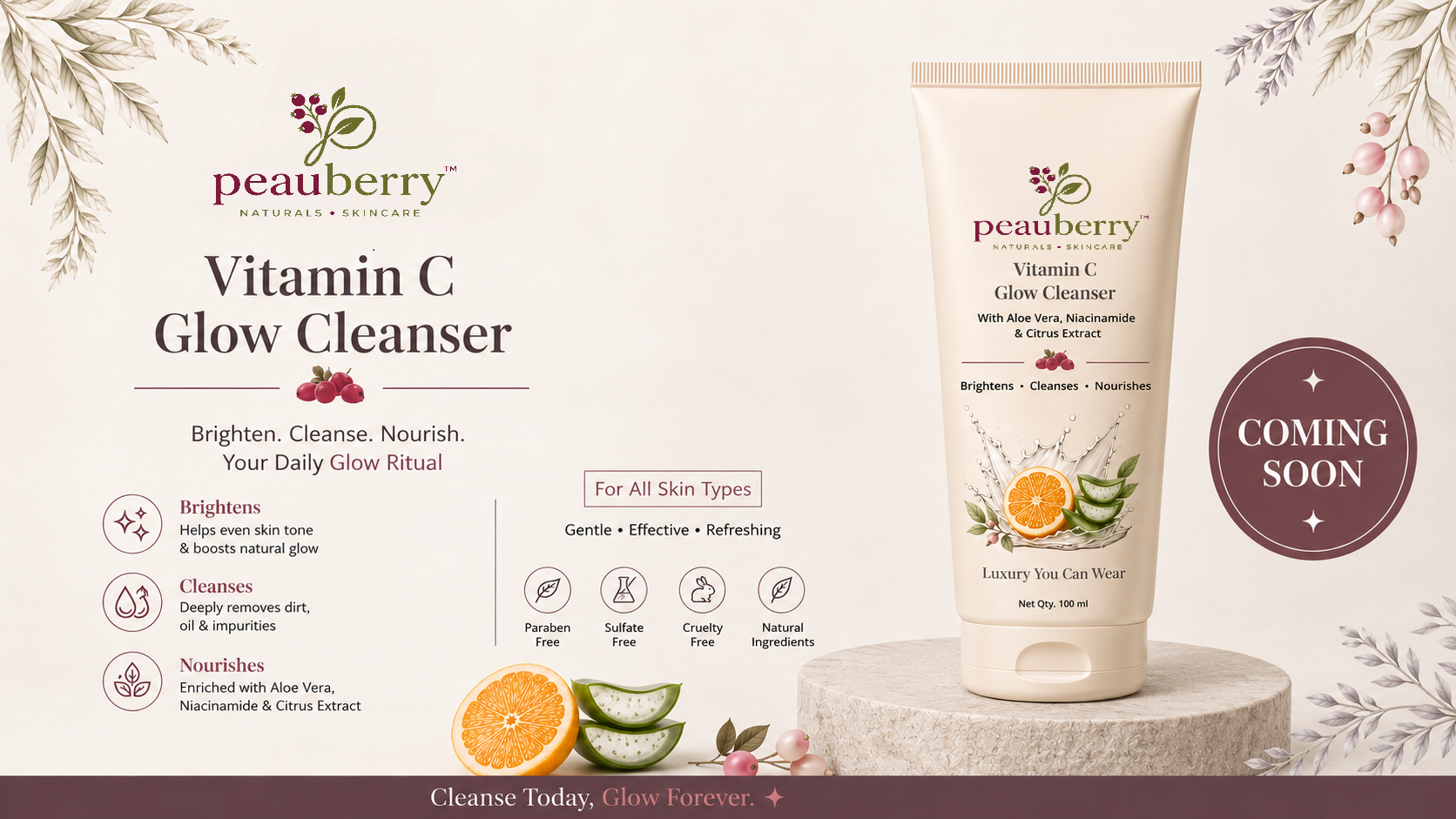 Reveal Your Natural Glow Vitamin C cleanser banner